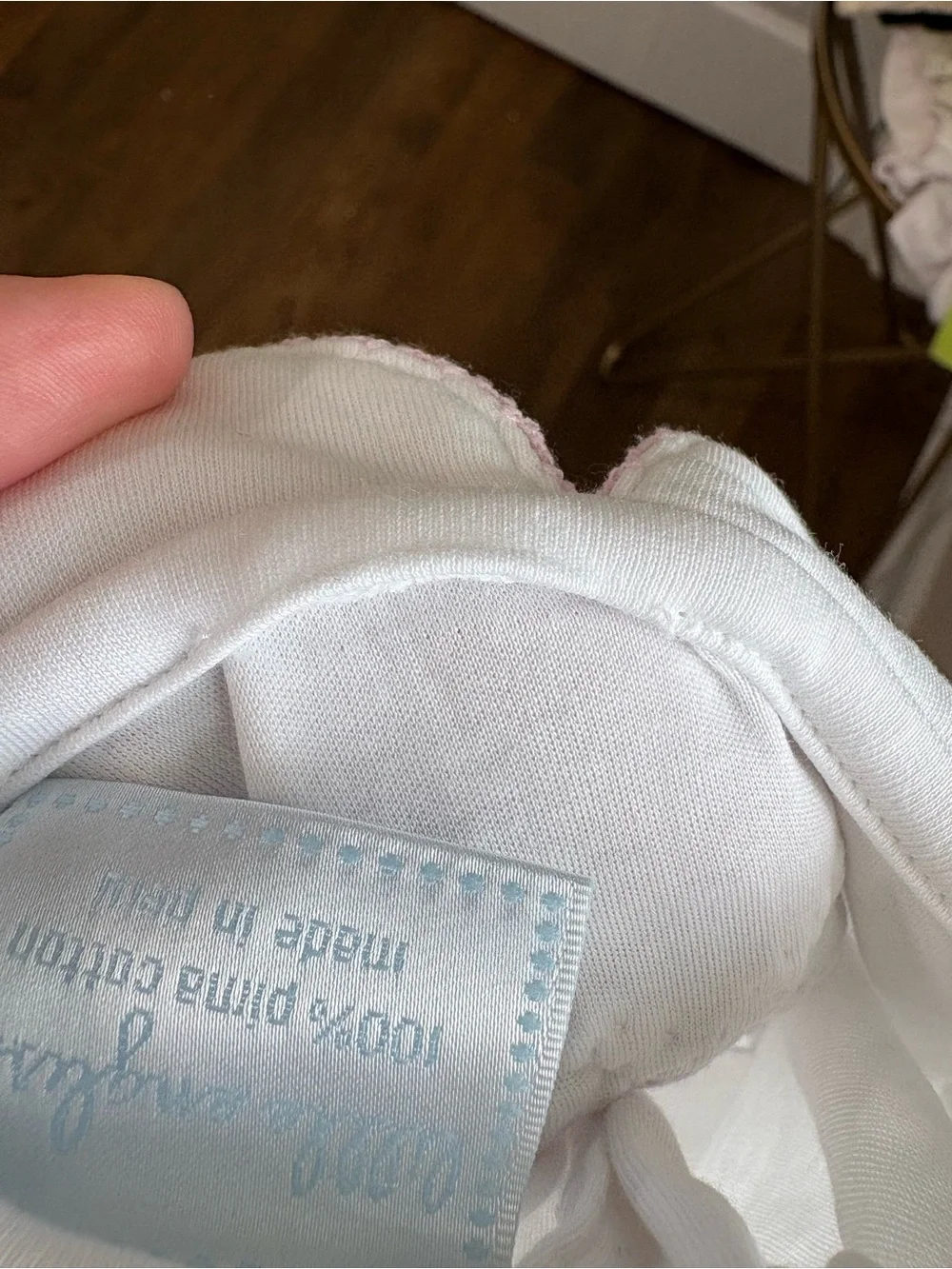Little English 3M White Pink Bow Pima Cotton Romper